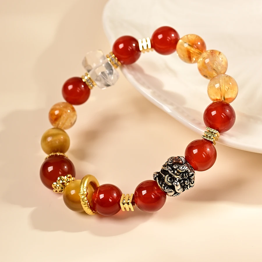 赤焰金芒乾坤圈韵水晶多宝手串 JFJD9472