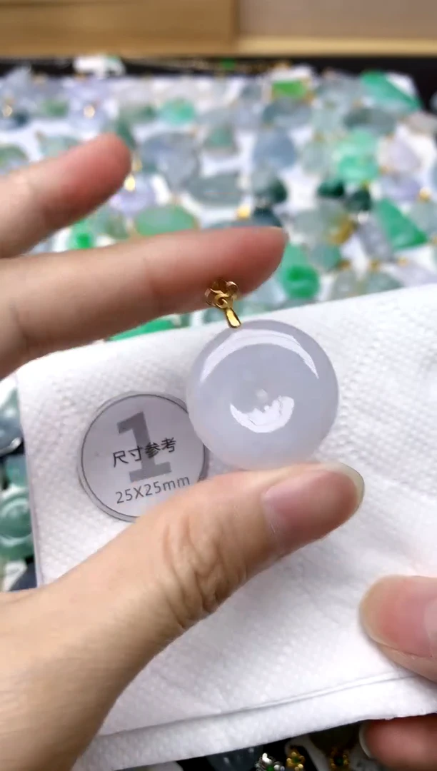 颈饰银S925镶嵌翡翠天然A货翡翠