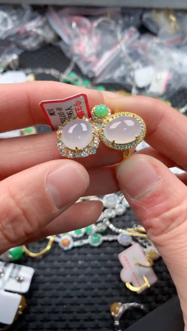 银S925镶嵌戒指翡翠555   7