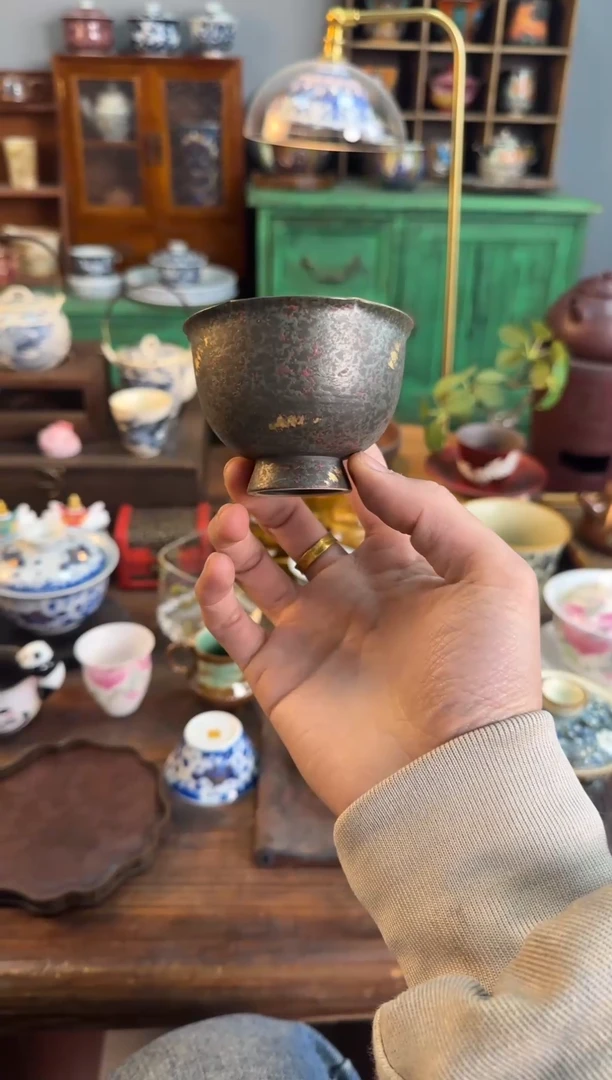 【闪购商品】茶器大漆花口高足杯