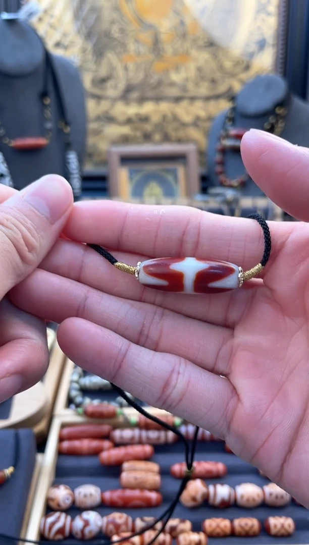 玛瑙/玉髓颈饰未镶嵌行运红肉双牙锁骨链