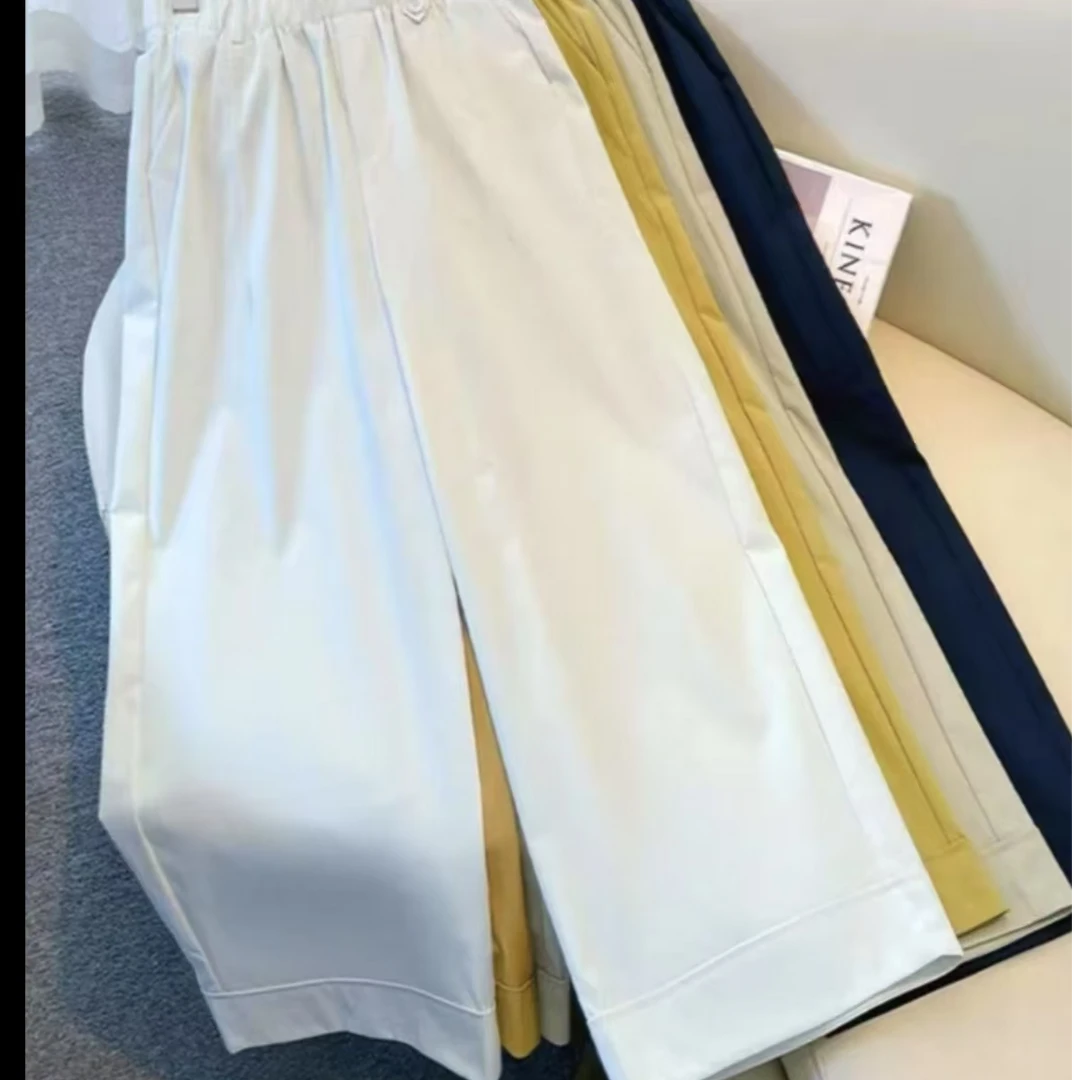 【现货】夏季薄款九分阔腿裤新款高腰时尚花苞休闲裤