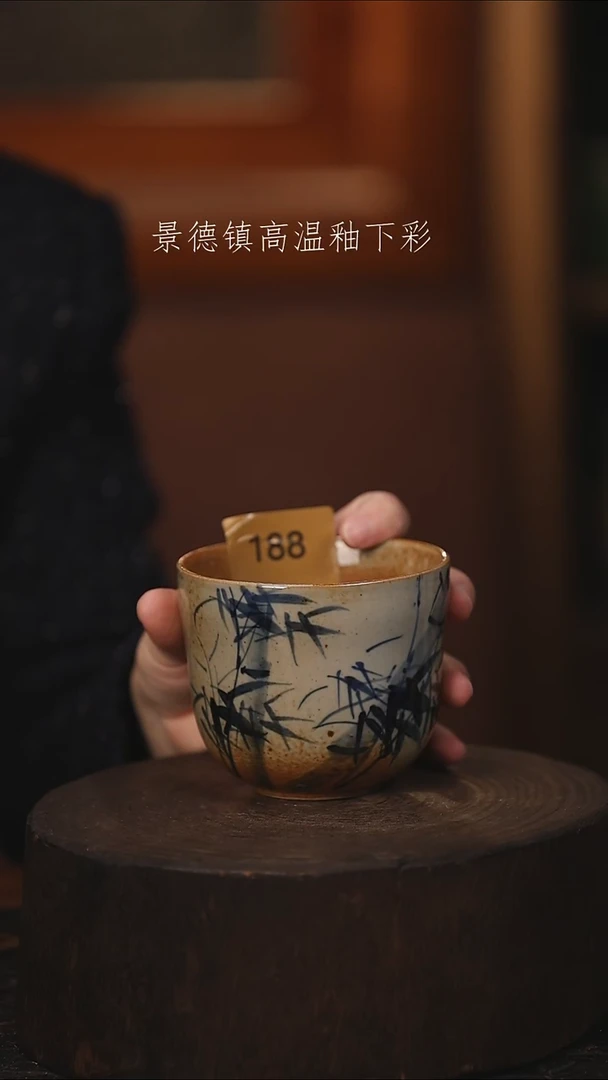 陶瓷景德镇高温釉下手绘陶瓷@L188@