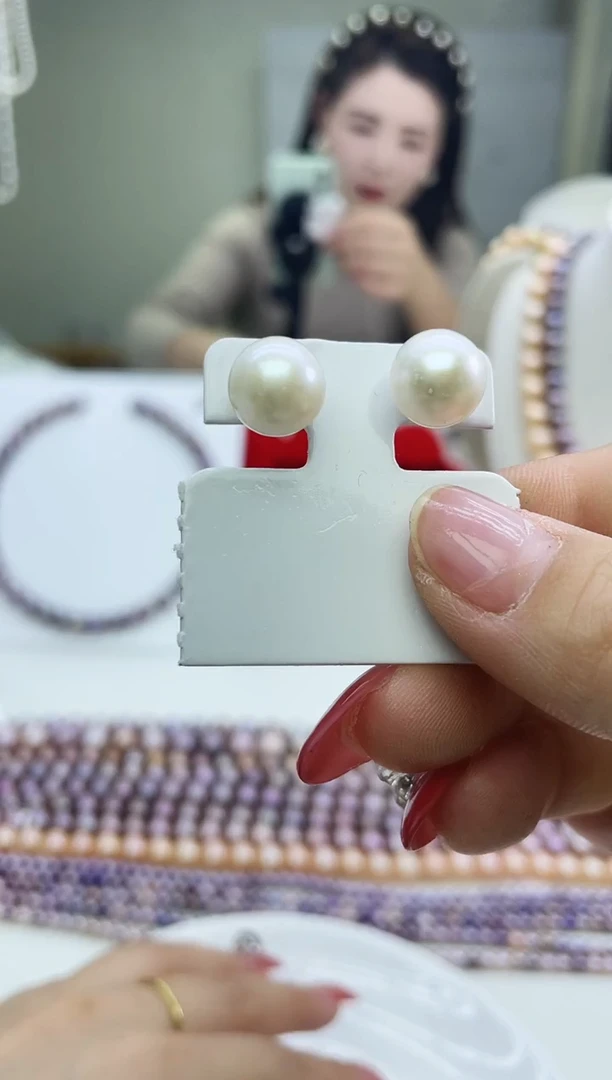 未镶嵌耳饰淡水珍珠白色系耳饰