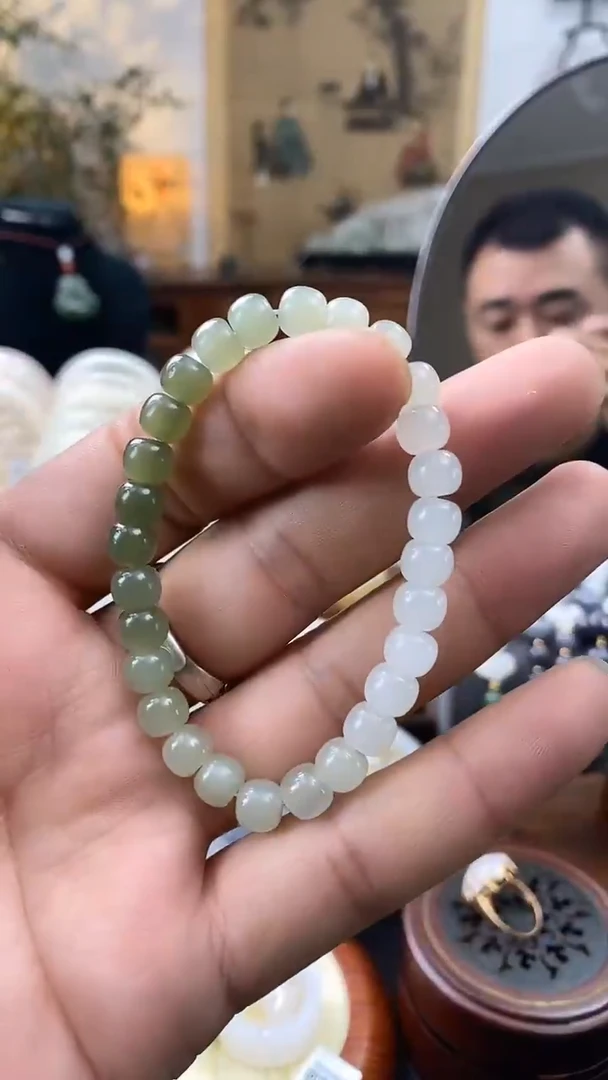 未镶嵌手串和田玉渐变手串7mm