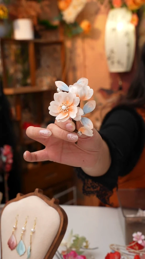 铜合金无锦簪阁非遗绒花