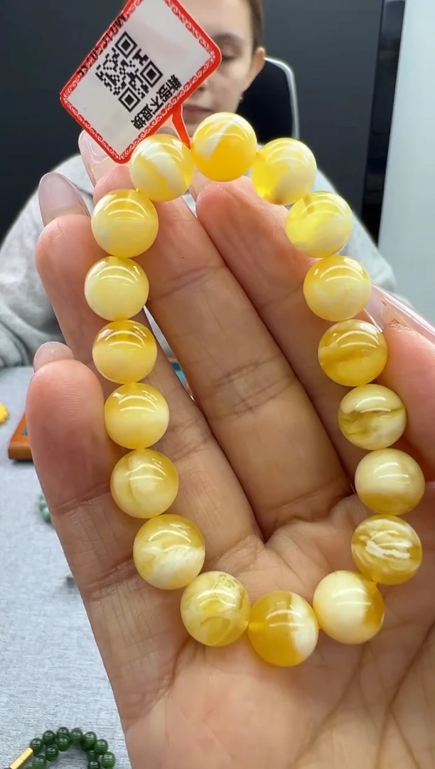 【闪购商品】琥珀手链未镶嵌10秒拍号