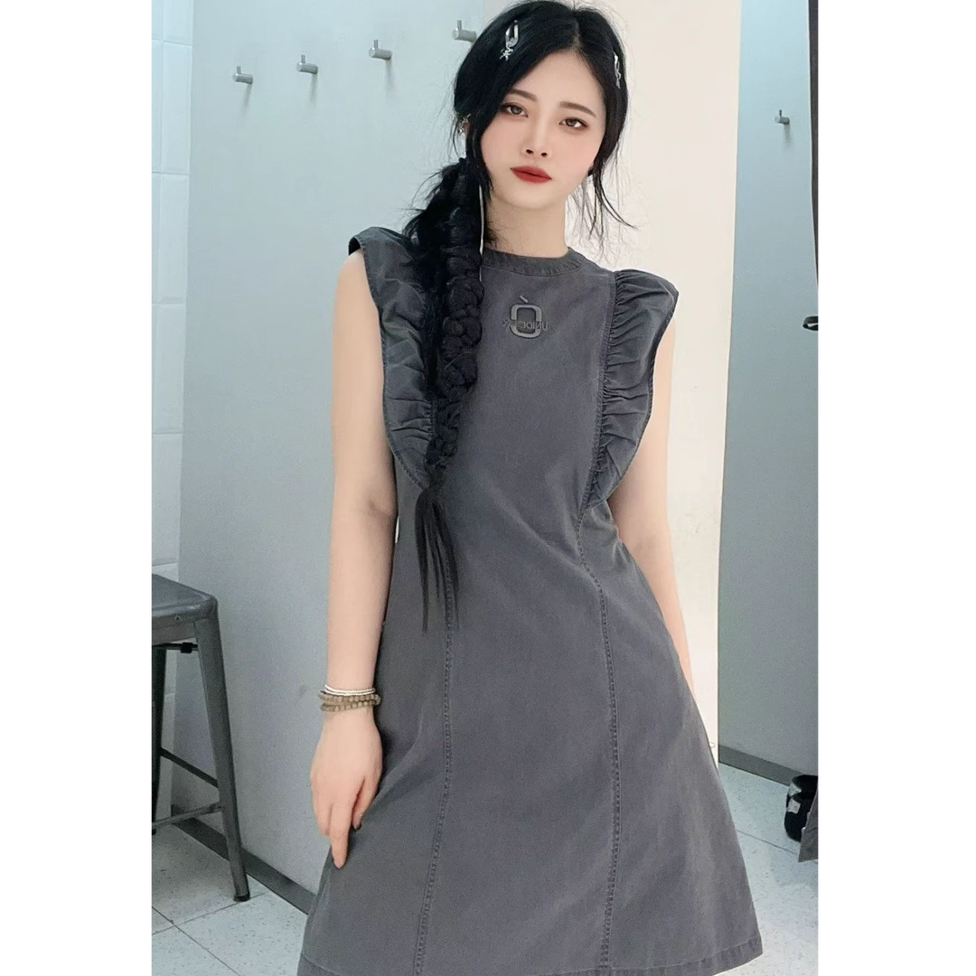 UX2025夏新款水洗牛仔连衣裙