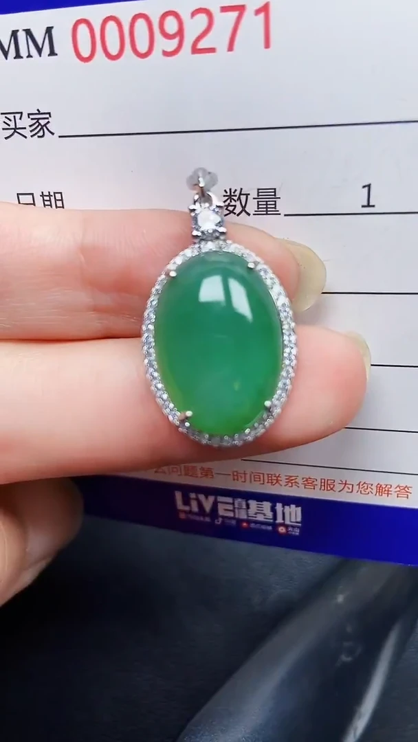 翡翠银S925镶嵌颈饰9271