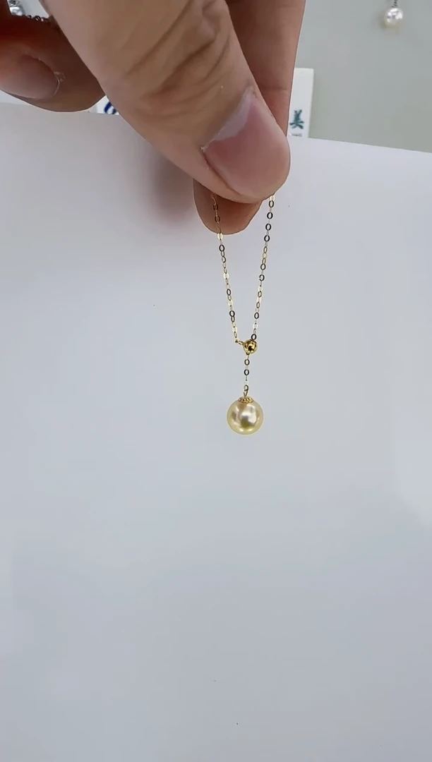 18K金镶嵌海水珍珠DA海水羽皇金Y链 y163