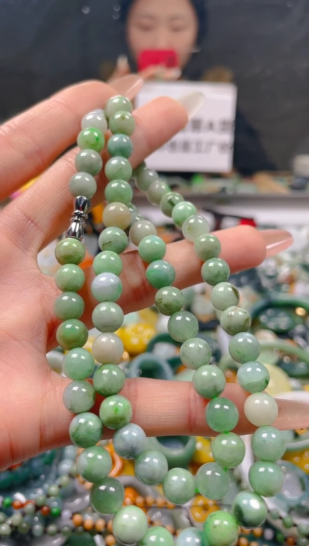 【闪购商品】翡翠颈饰未镶嵌7-8MM/L/翡翠A货一图一物