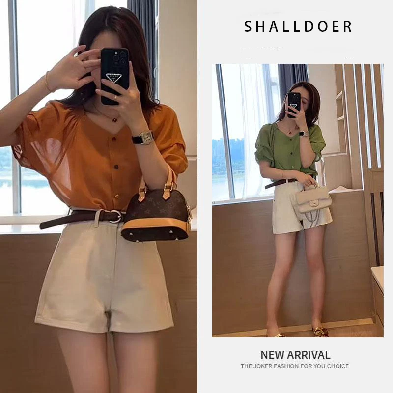 香朵儿洋气休闲减龄衬衫短裤2025新款夏季宽松时尚流行穿搭整套