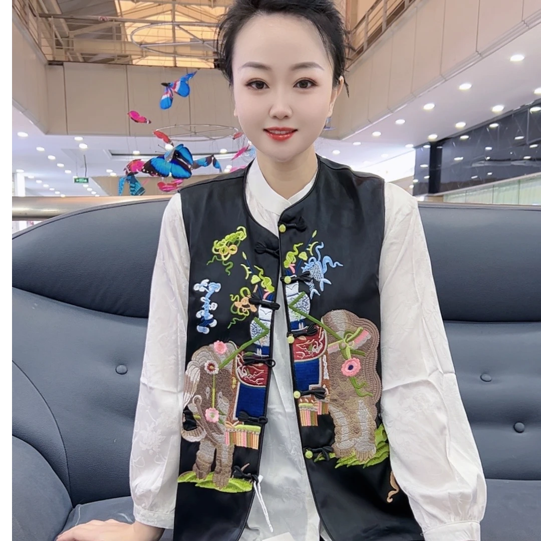 415款刺绣文艺风马夹中国风百搭