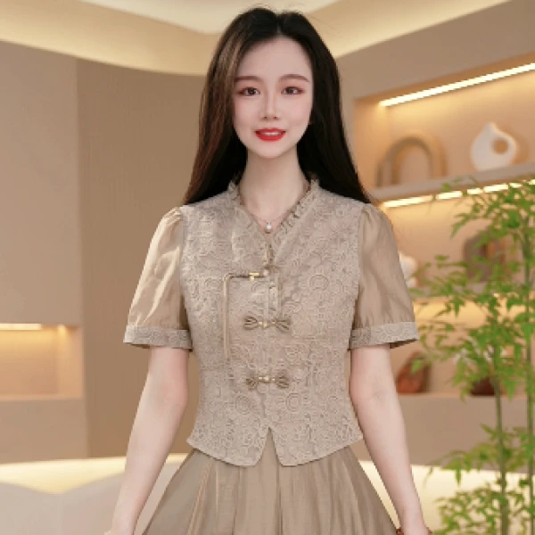 2024新款刺绣重工精致减龄显瘦优雅套装M-4XL