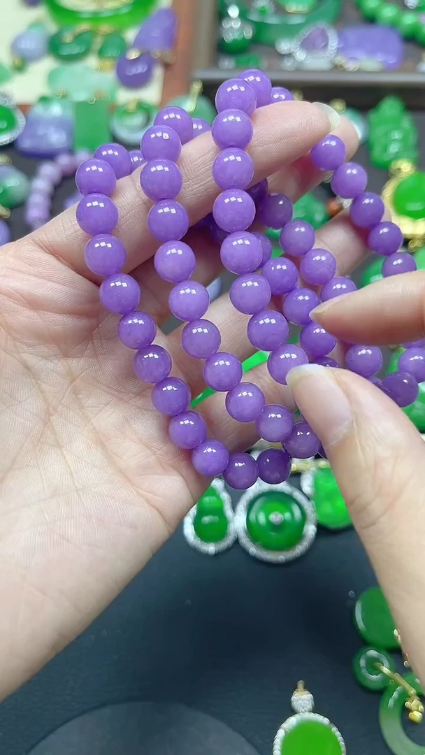 颈饰未镶嵌翡翠紫单圈8mm