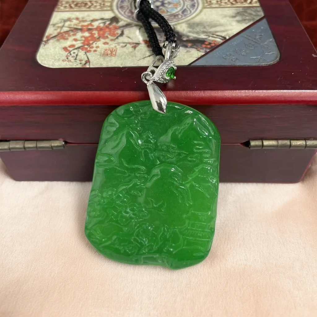 【大喜】透绿无事牌吊坠KSU/WD2553精致吊坠女士多样性发一