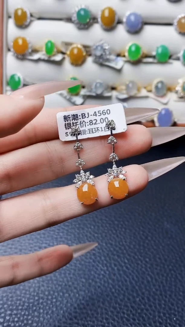 银S925镶嵌戒指翡翠3191