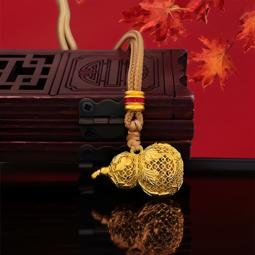 金福汇-- 新中式国风花丝爬藤葫芦吊坠项链 KQ