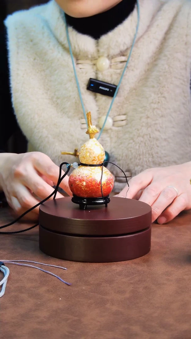 【闪购商品】141直播一物一图大漆酒葫芦送底座送挂绳