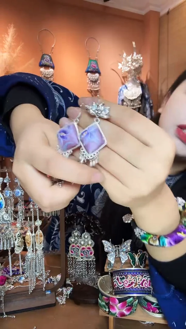 刺绣纯手工民族风耳环