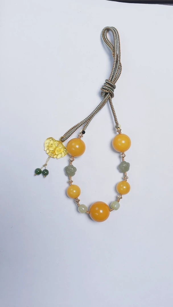 未镶嵌颈饰琥珀焦皮圆珠吊坠18mm