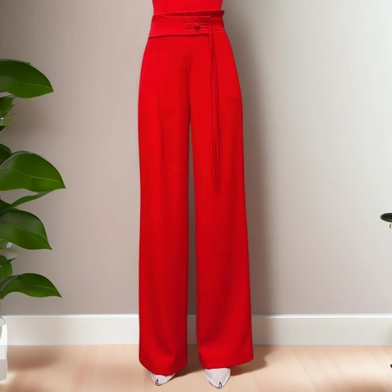 广场舞裤吉特巴摩登舞裤修身垂感时尚B0216高腰百搭正宗跳舞裤子