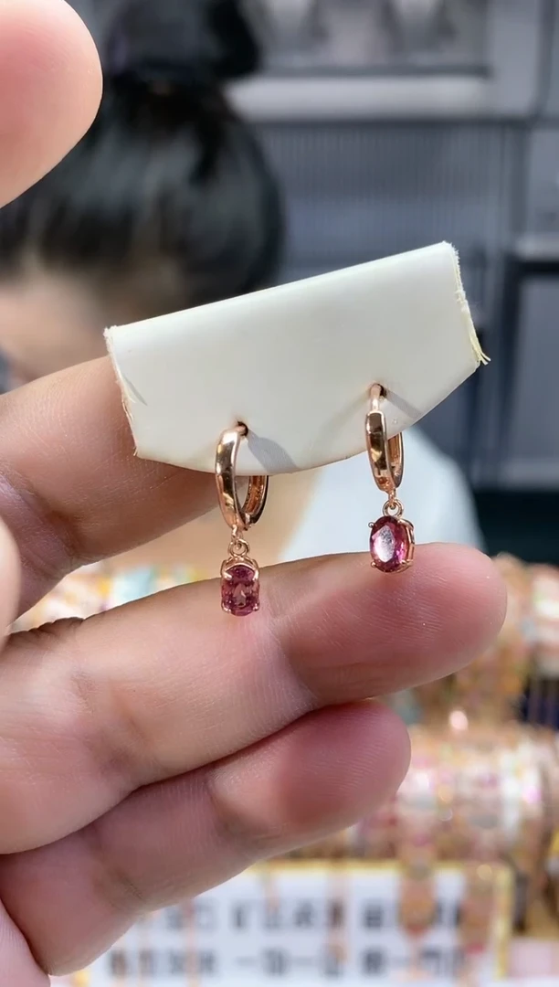 银S925镶嵌耳扣碧玺34345354354354