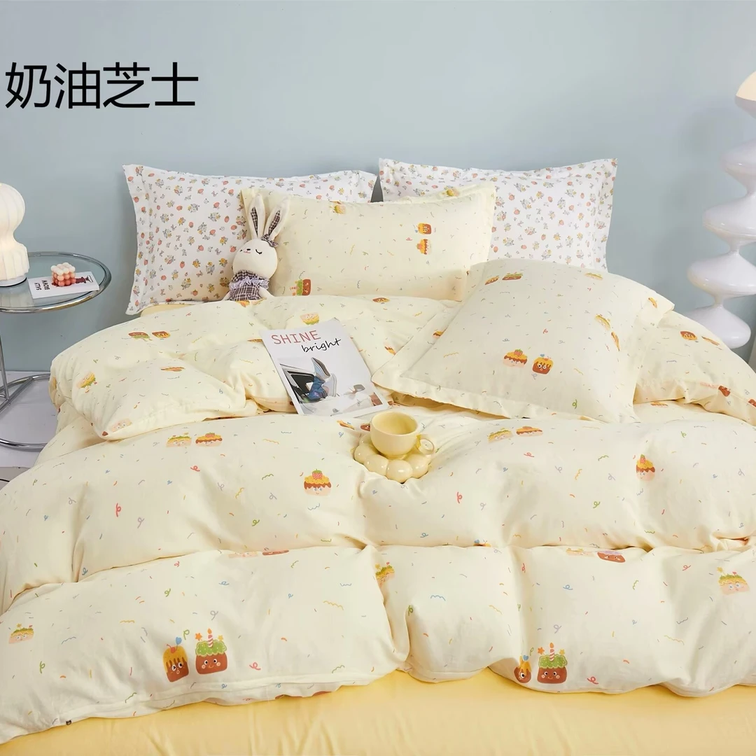 专业定制床品--印花双纱100%棉，每寸都是自然的温柔-奶油芝士