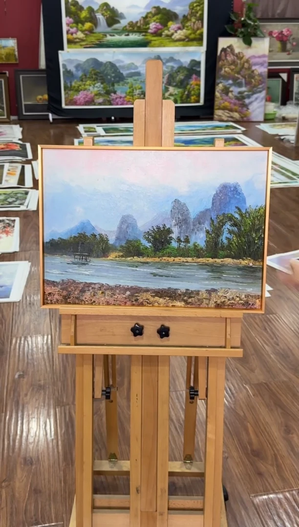 油画【新品含装裱】朝鲜画家原创手绘油画作品