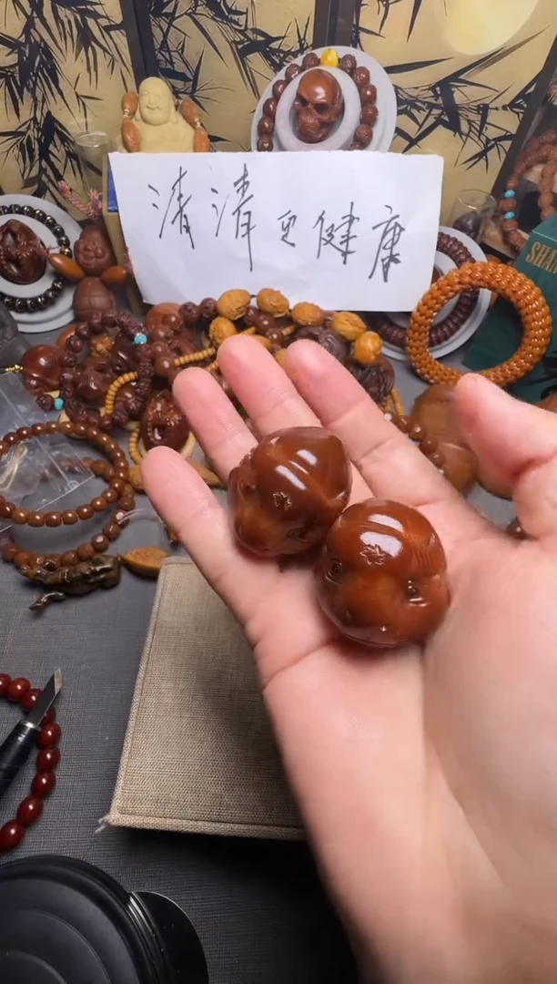 手串橄榄核邻*牛一对