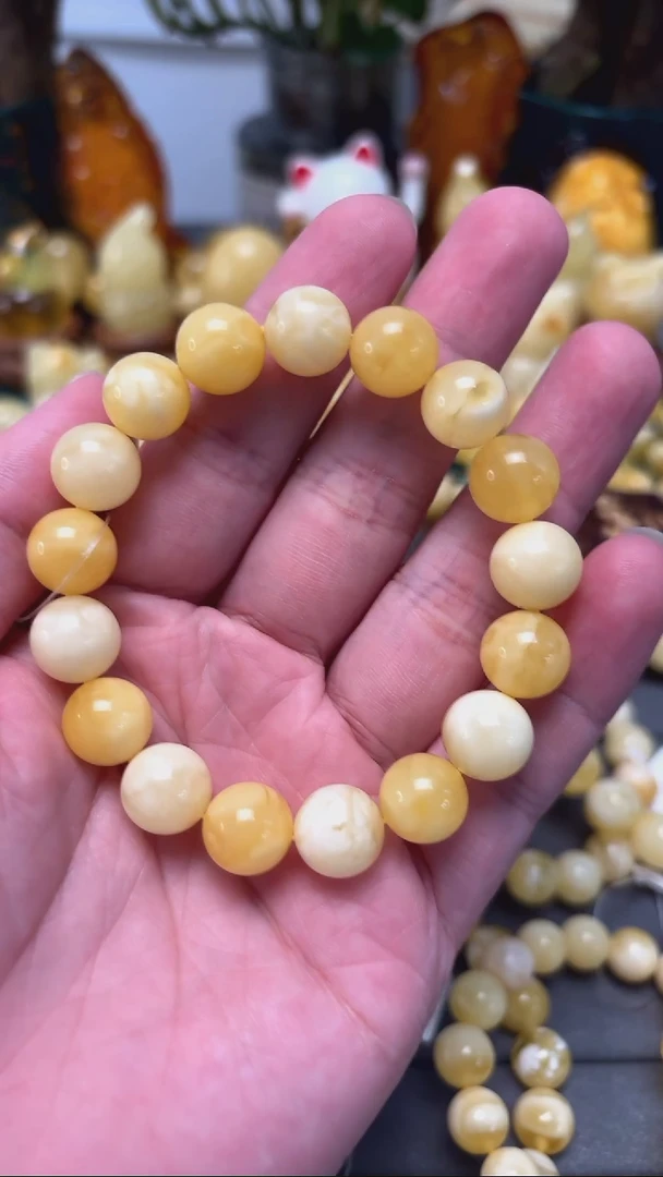 手串蜜蜡未镶嵌p61精品蜜蜡多宝单圈 14.77克 11+mm