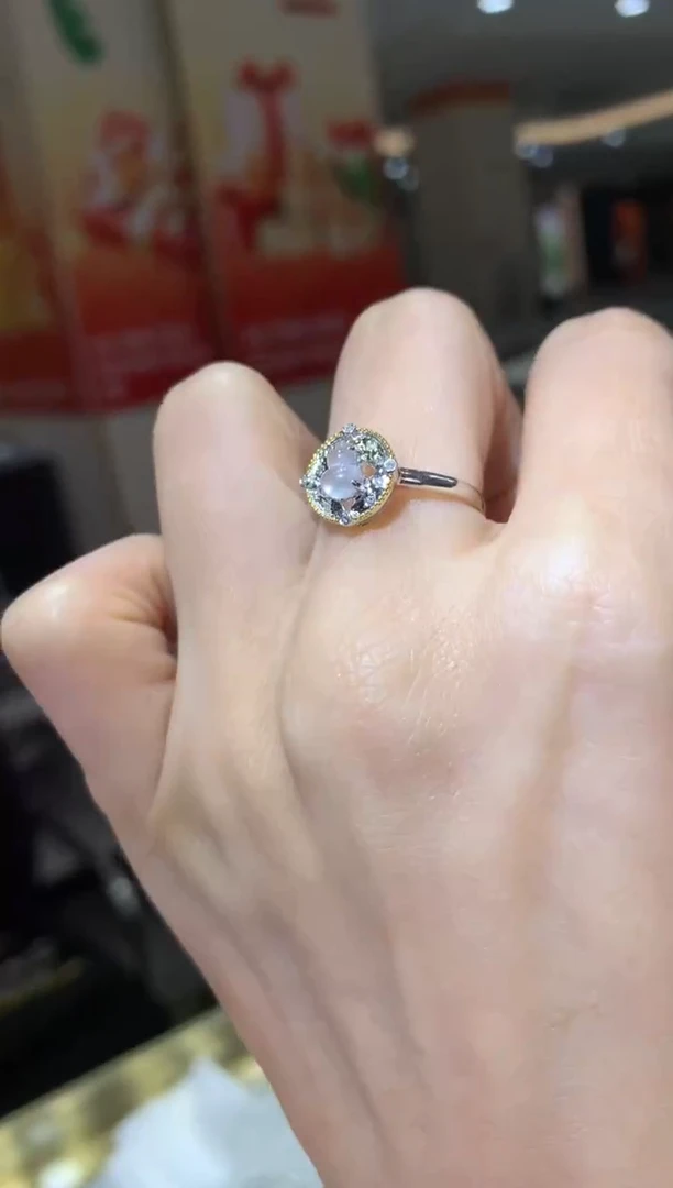 银S925镶嵌戒指翡翠|不退不换