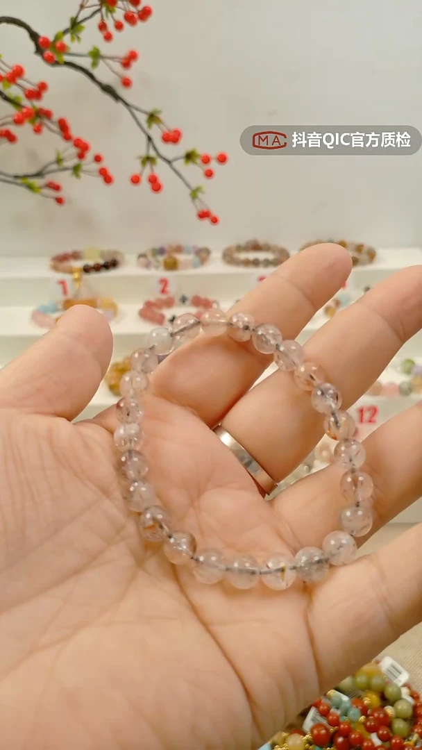 未镶嵌手链水晶粉水晶