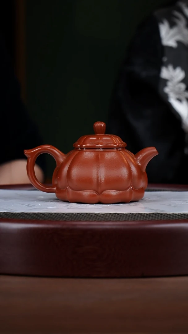 茶壶紫砂21WF四方合菱 寅春朱泥210cc