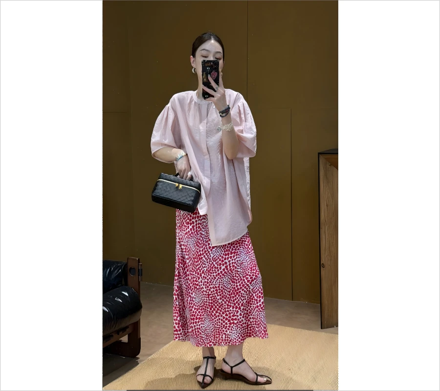 圆领极简风夏季显瘦气质设计感衬衫防晒小衫*25W5Y0013
