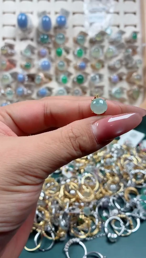 银S925镶嵌戒指翡翠.