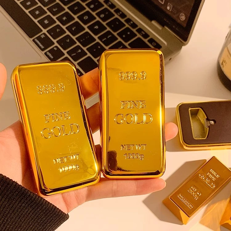 创意仿真金条冰箱贴磁贴开瓶器网红啤酒起子启瓶器装饰2025新款