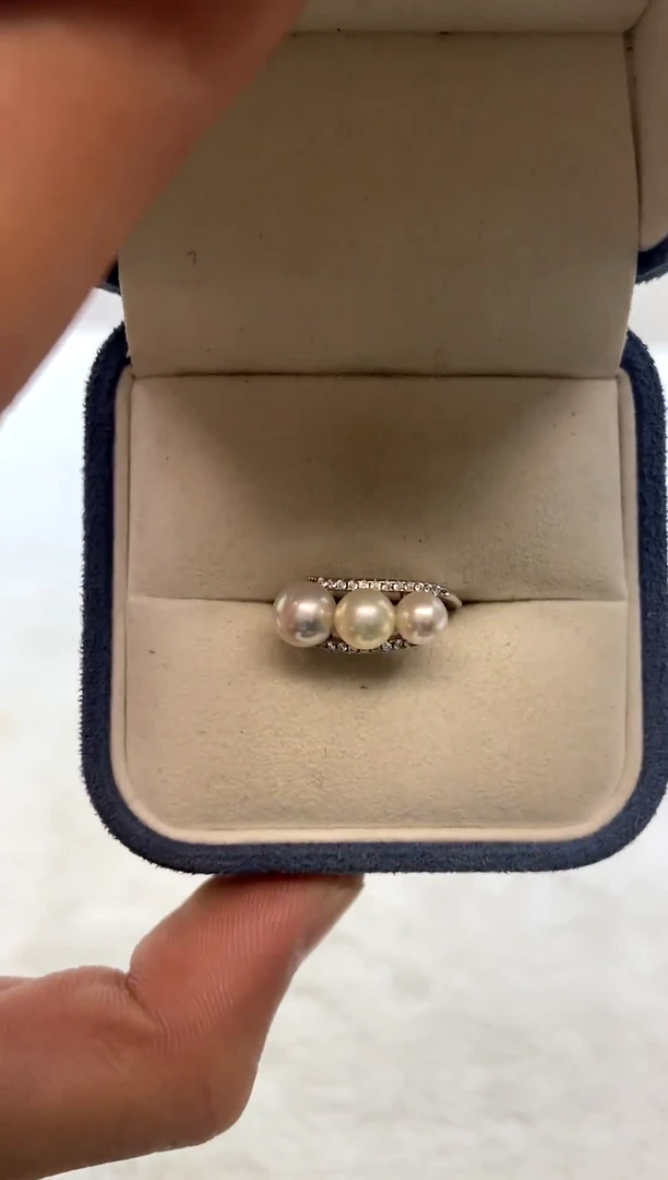 银S925镶嵌戒指海水珍珠