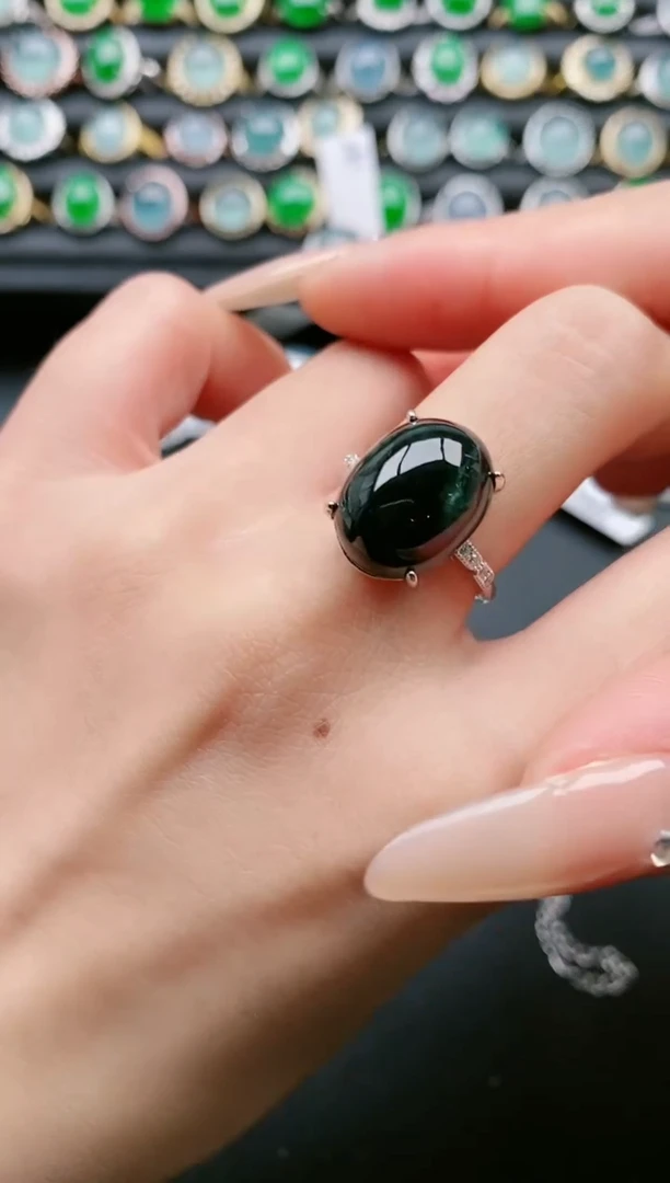 【闪购商品】翡翠戒指银S925镶嵌1111