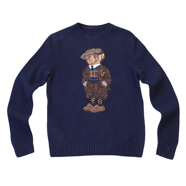 RL 港产 稀缺老标男装 美式复古小熊 100%羊毛衫