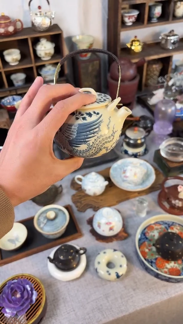 苏打釉凤凰提梁壶