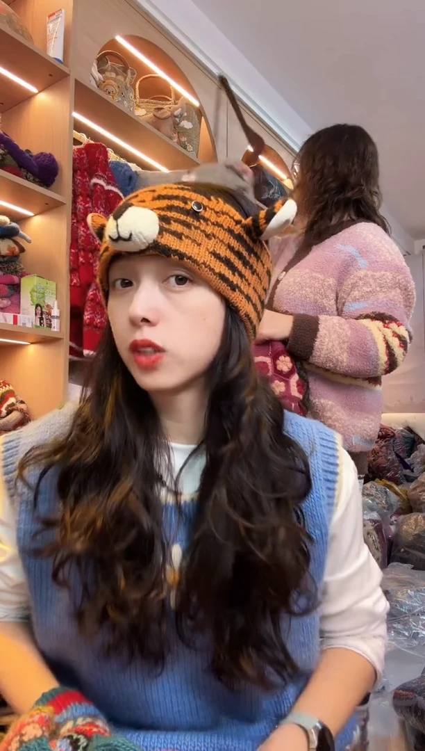 羊毛细羊毛萌萌虎发带