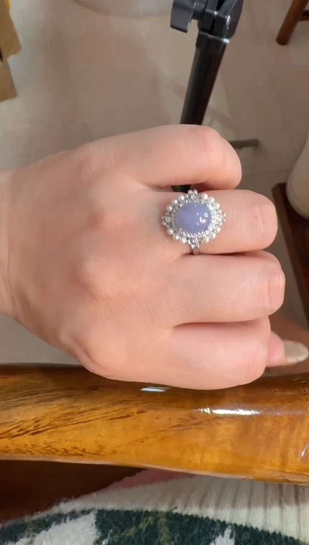 【闪购商品】翡翠戒指银S925镶嵌天然A货翡翠戒指