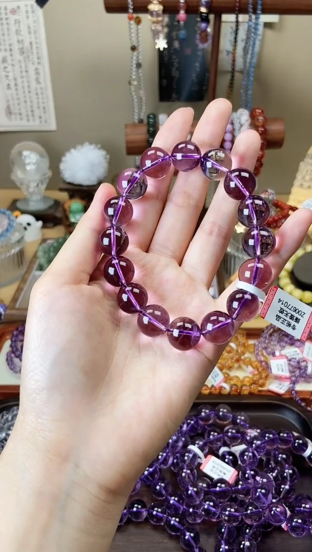 【闪购商品】水晶手链未镶嵌14mm巴西紫水晶