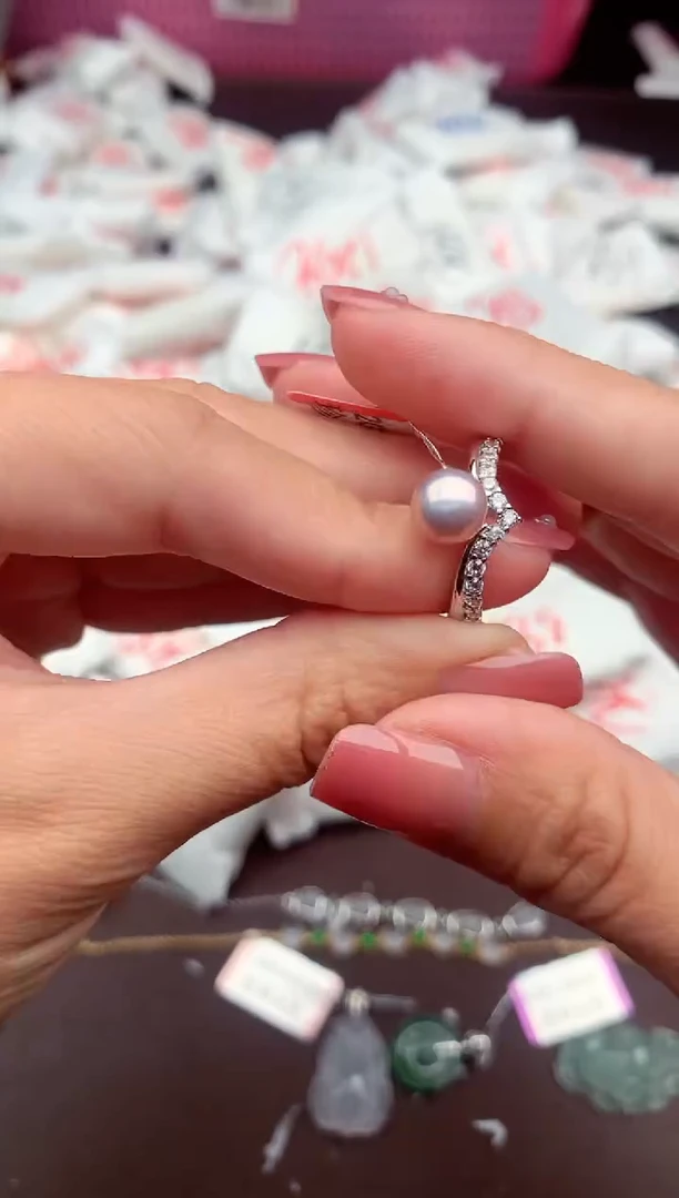 【闪购商品】淡水珍珠戒指银S925镶嵌一