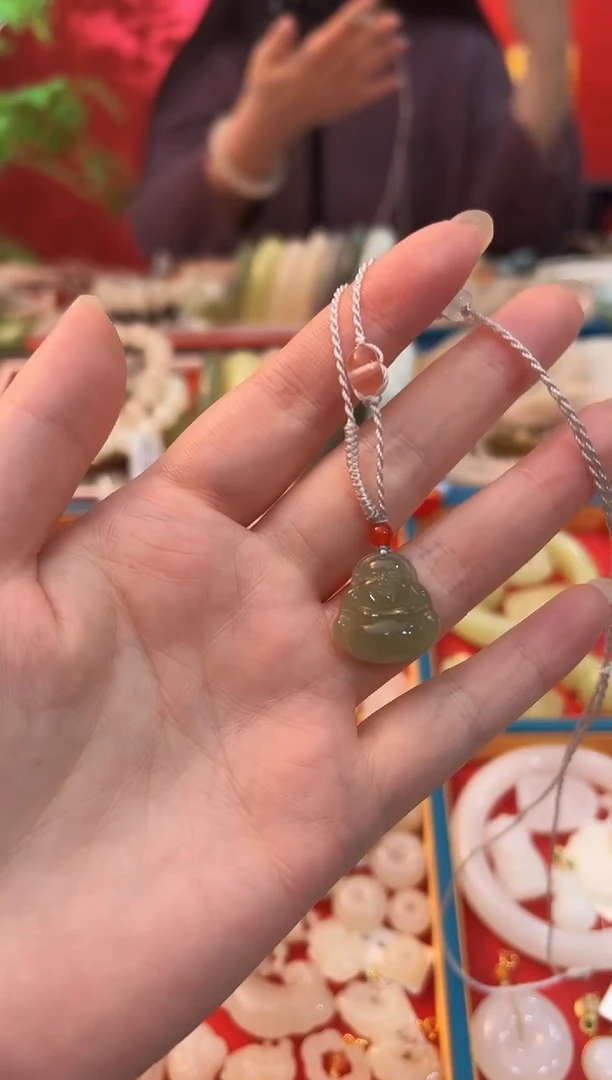 【闪购商品】和田玉吊坠未镶嵌晴水佛公20mm