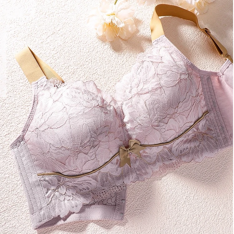 无痕调整型内衣舒适上托大胸显小防下垂收副乳五排扣文胸-ZJ3128