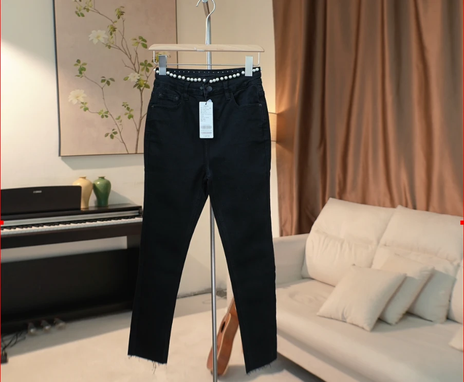 G301 2025春新款时尚百搭水洗小脚牛仔裤女 ZA91