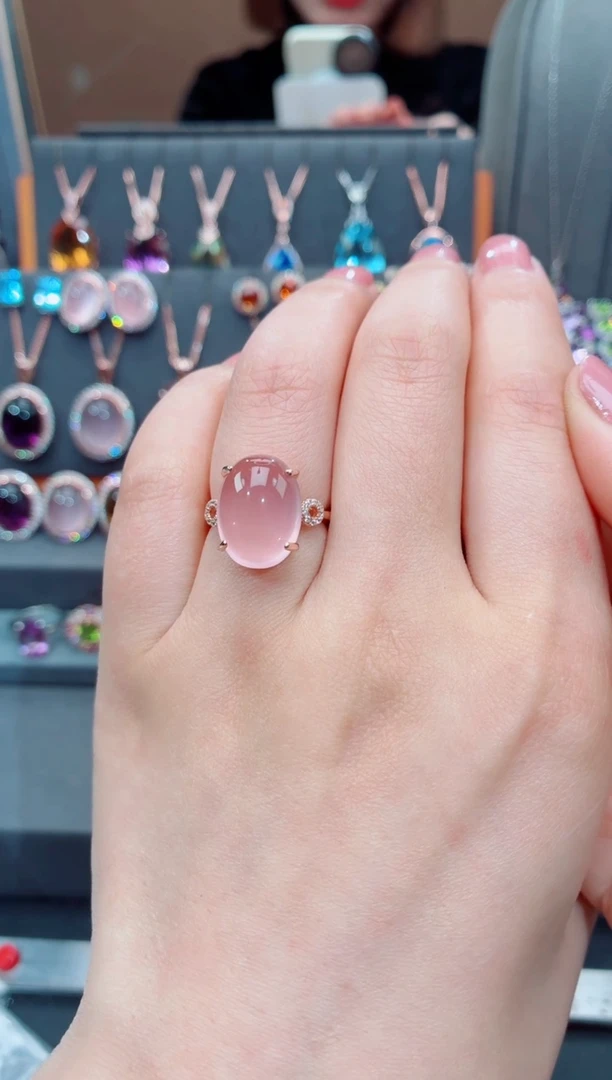 银S925镶嵌戒指水晶水晶戒指 13#