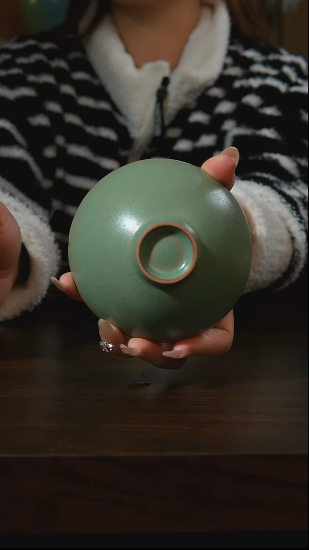 杯子瓷亲****豆汝州原产地原矿仿古老釉q